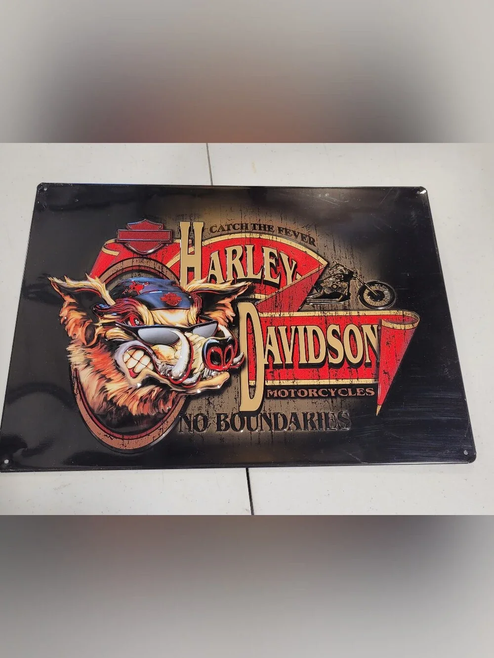 Harley-Davidson Red and Black Wall Decor Sign - No Boundaries